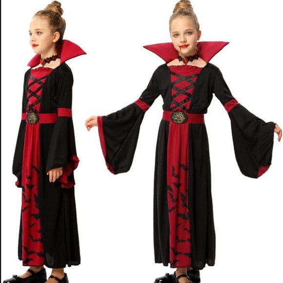 Royal Vampire Costume for Girls Halloween Dress Up S Size, 5 - 7 Years - Picture 1 of 4